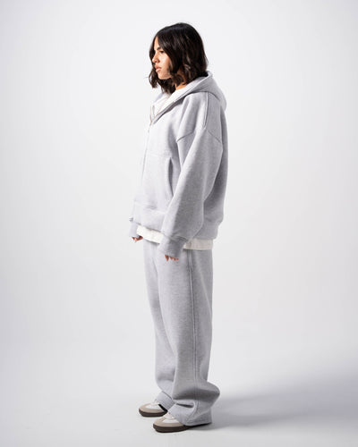 Basic Stone Zip-Up Hoodie