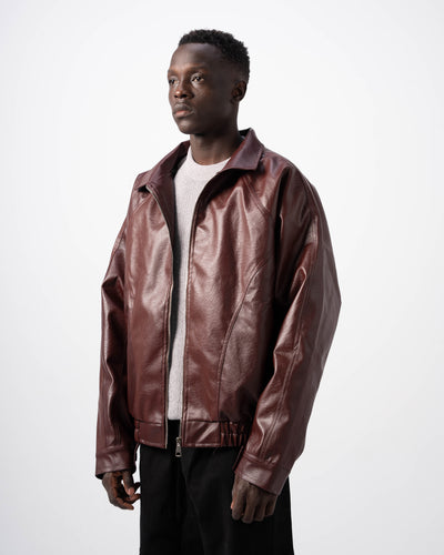 V5 Leather Jacket - Burgundy