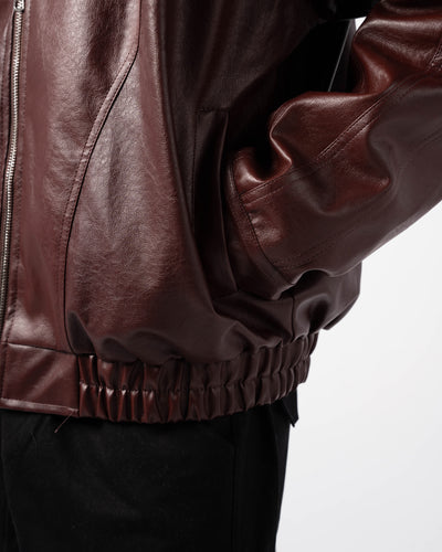 V5 Leather Jacket - Burgundy